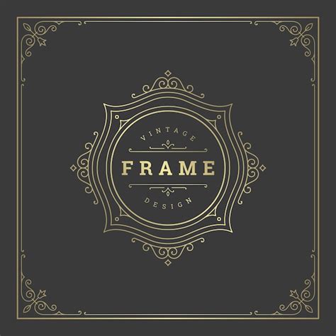 Vintage flourishes ornament swirls lines frame template vector ...