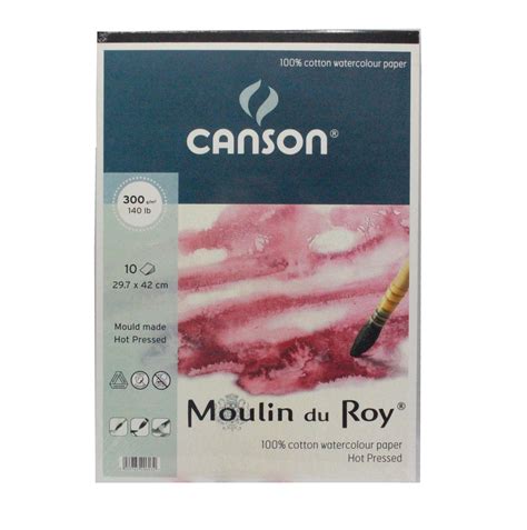 Canson Hot Pressed Moulin du Roy watercolour paper A3 300gsm 100% ...