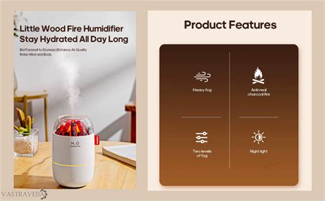 VASTRAVEDA Volcano Flame Essential Oil Diffuser, LED Fire Glow ...