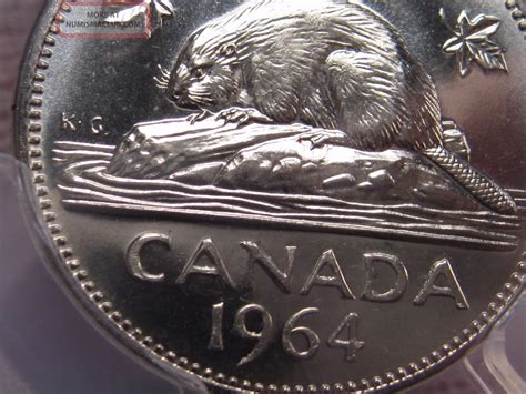 Bu Gem 1964 Canadian Nickel. 5c. Canada. Pcgs Ms66