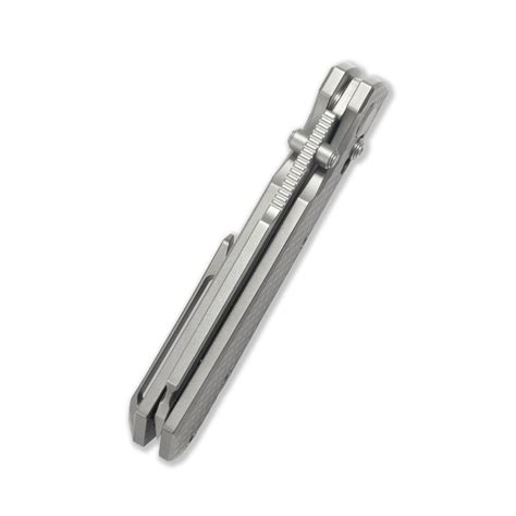 GEO Knife Noxiz Axis lock Folding Knife Gray 6AL4V Titanium Handle 3.1