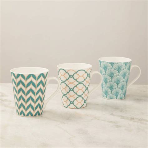 Home Centre Mandarin Royal Odyssey Coffee Mugs-Set of 3 Pcs - Blue ...