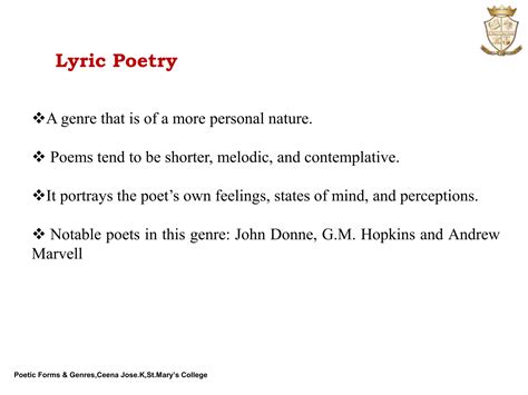 English Poetry: Poetic Forms & Genres | PPTX