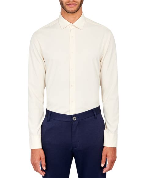 Construct Men's Solid Performance Stretch Cooling Comfort Dress Shirt ...