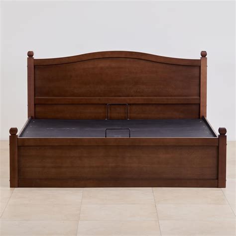 Buy My Bed Cleopatra Solid Wood King Bed with Hydraulic Storage - Brown ...