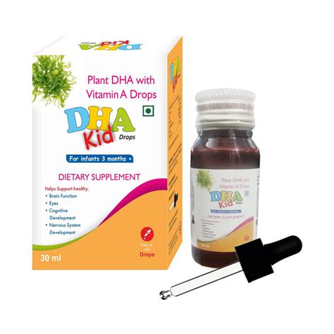 Friska Plant DHA with Vitamin A | Kid Drop for Eyes, Brain, Nervous ...