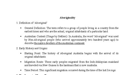 Aboriginality 1: Detailed Overview of Origins and Dream Time - Studocu