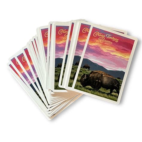 Bison Sunset Deck of Cards – Cross Timbers Bison