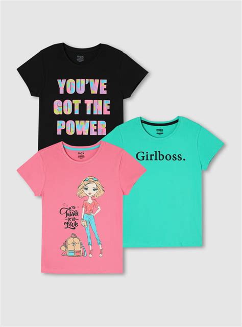 Buy Girls Graphic Printed T-shirts - Pack of 3 Online at just Rs. 799.0 ...