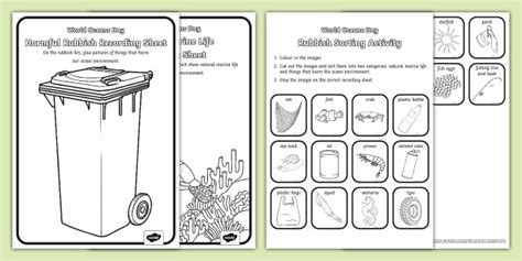 World Oceans Day Rubbish Sorting Activity