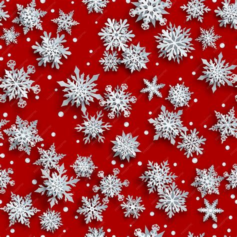 Christmas seamless pattern of white complex paper snowflakes with soft ...