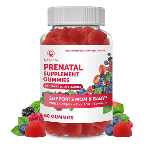 Prenatal Vitamin Gummies with Iron & Folic Acid - Non-GMO Chewable ...