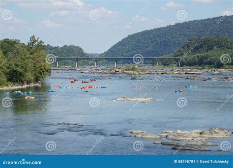 Harpers Ferry - Tubing on the Potomac River Stock Image - Image of ...