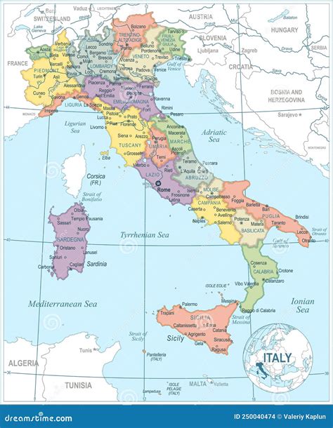 Map of Italy - Highly Detailed Vector Illustration Stock Vector ...