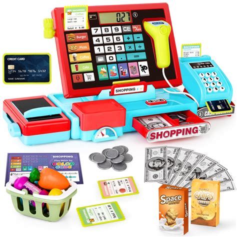 Amazon.com: maysida 52PCS Toy Cash Register for Kids with Sound Music ...