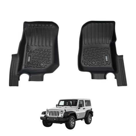 5D Car Floor Mats for Jeep Wrangler JK Series 2Door 2007-2018 Front 2P