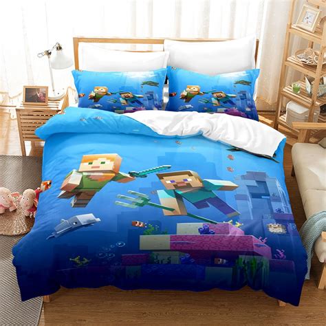 3D Printed Minecraft Bedding Set Duvet Cover Set With 1 Duvet - Etsy