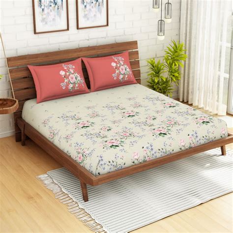 Buy SPACES Organic 3-Piece Double Bedsheet Set - 2.74 m x 2.74 m from ...