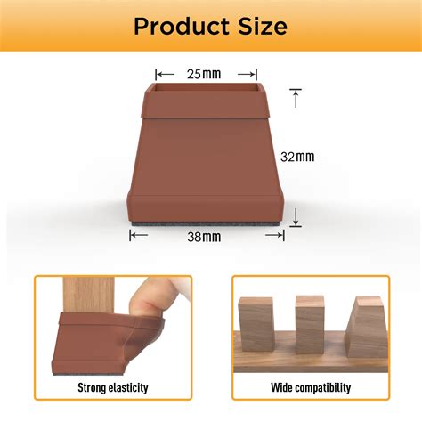 Snapklik.com : 16 PCS Square Chair Leg Floor Protector, Silicone Chair ...
