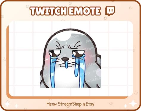 Twitch Emote / Cute Seal CRY Sad Tears Emote / Cute Seal Sub - Etsy India