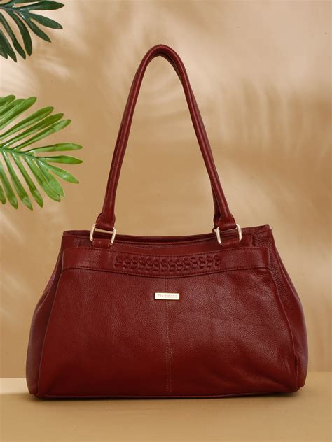 Women Red Leather Handheld bag – Teakwood Leathers