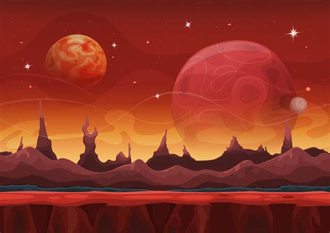Fantasy Sci-fi Martian Background For Ui Game 264945 Vector Art at Vecteezy