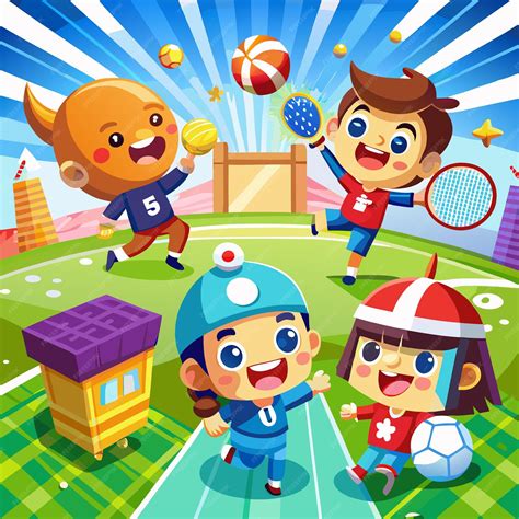 Kids Do Sports Cartoon 的图像结果