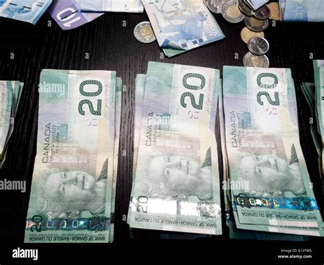 Canadian Money On Table