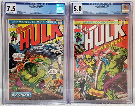 Graded copies of Hulk #180 and #181 returned from CGC