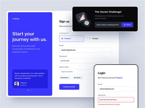 Sign Up / Login Screen by Vishnu Prasad on Dribbble