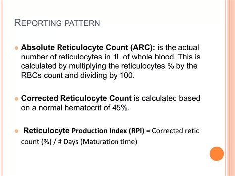 Normal Reticulocyte Count