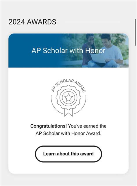 After this years AP scores were released I was awarded the AP Scholar ...