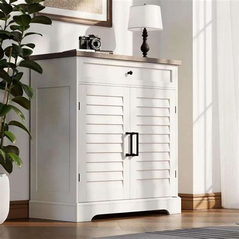 URBAN STORE Rustic Wooden Shoe Storage Cabinet - 4 Tier Organizer with ...