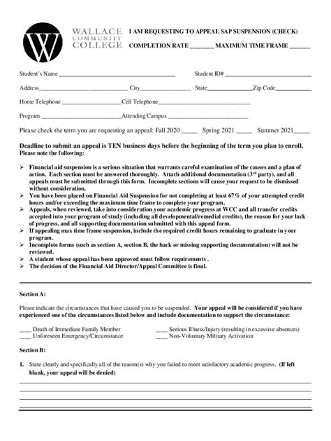 Fillable Online Please check the term you are requesting an appeal Fax ...