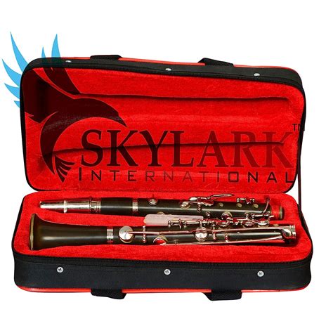 SKYLARK INTERNATIONAL Black Ebonite Clarinet 14 Key B-Flat Kaali Shenai ...