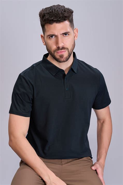 Navy Blue - Stitchless Polo T-shirt – Maxzone Clothing