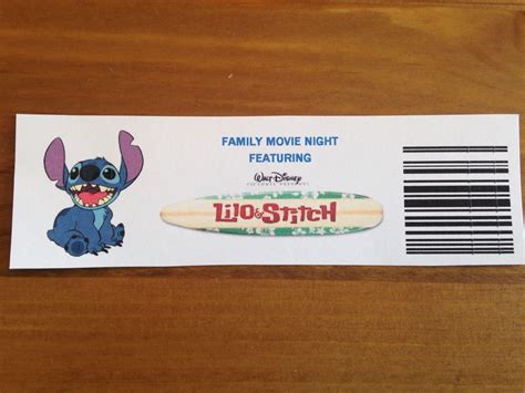 Our Lilo and Stitch Tickets - Lilo and Stitch Movie Night - Disney ...