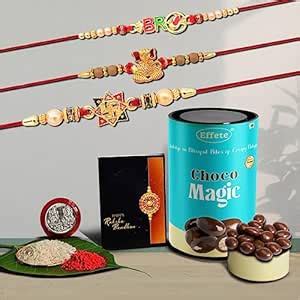DeoDap Rakhi (K3_3+10+12_CM) & Chocolate Magic, Rakhi for brother with ...
