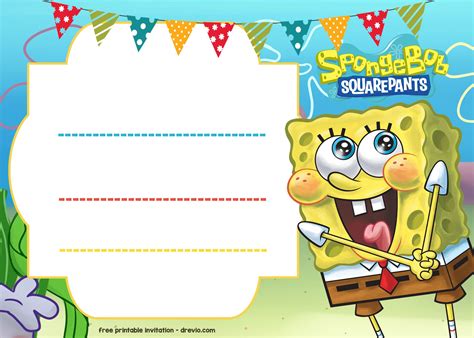FREE Spongebob Birthday Invitation Template