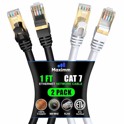 Cat 7 Ethernet Cable 1 ft - High-Speed Internet & Network LAN Patch ...