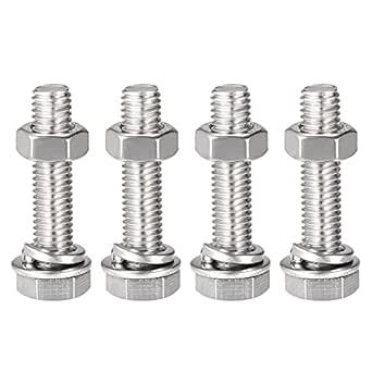 uxcell M8 x 35mm Hex Head Screws Bolts, Nuts, Flat & Lock Washers Kits ...