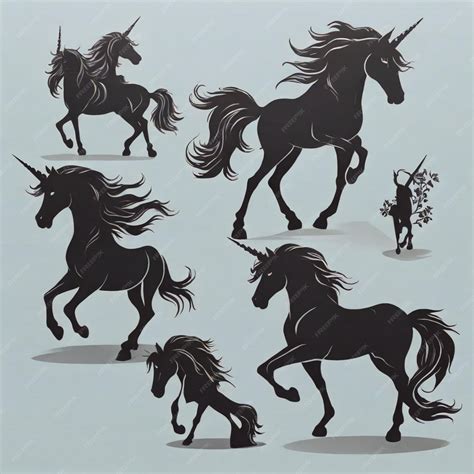 Premium Vector | Unicorn silhouettes cartoon vector background