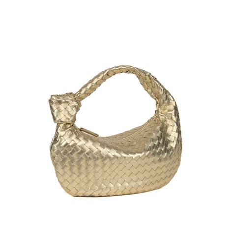 Buy Woven Small Light Gold Hobo Bag - Calonge