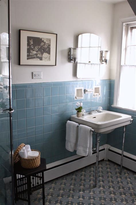 Pre-holiday Spruce-Up: The Vintage Blue Tile Bathroom … | Blue bathroom ...