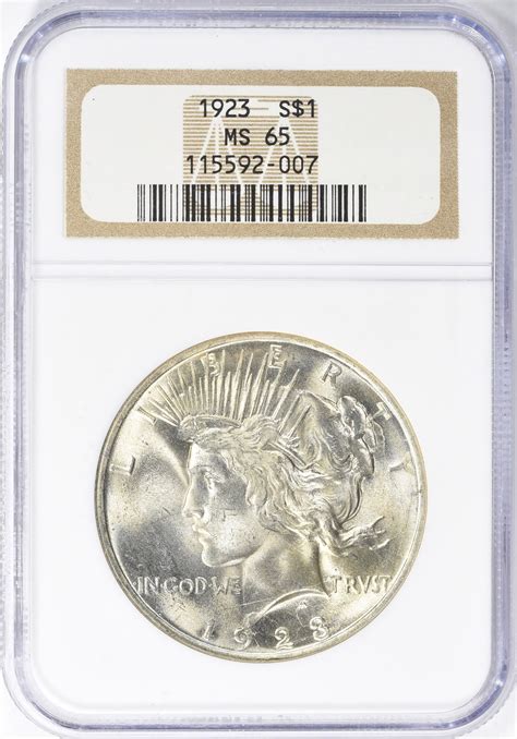 1923 Peace Silver Dollar NGC MS-65 (Item 1857620) | GreatCollections ...