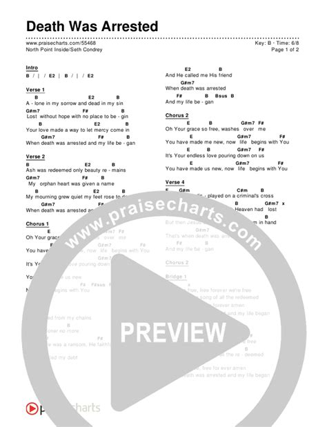 Death Was Arrested Chords PDF (North Point Worship / Seth Condrey ...