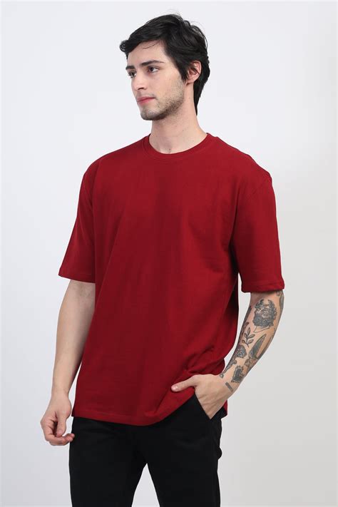 Heavyweight Oversized Solid T-Shirts Maroon – Mark Morphy