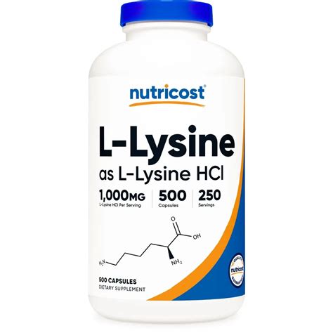 Nutricost L-Lysine 1000mg, 500 Capsules - Gluten Free, Non-GMO, 500mg ...