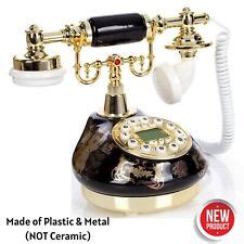 Buy Retro Vintage Landline Telephone Black Antique Look Push Button ...