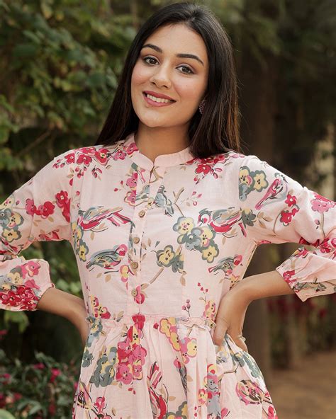 PASTEL PINK FLORAL DRESS – Gulabi Dori